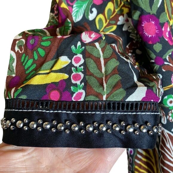 3.1 Phillip lim tropical floral fairy embellished short sleeve top size 8 artsy - Picture 6 of 8